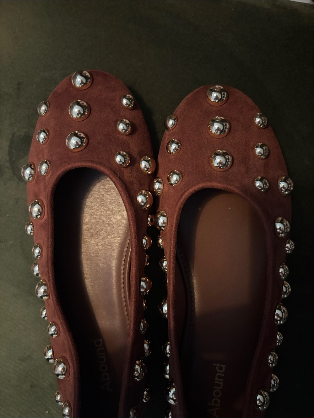 NEW Abound Women's Brown Suede Studded Ballet Flats size 8.5 - Picture 4 of 4